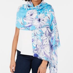 INC Sketched Flowers Floral Pashmina Wrap Scarf